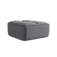 POUF Samt Stoff Grau - Dunkelgrau/Schwarz, Kunststoff/Textil (80/43/93cm) - Makamii