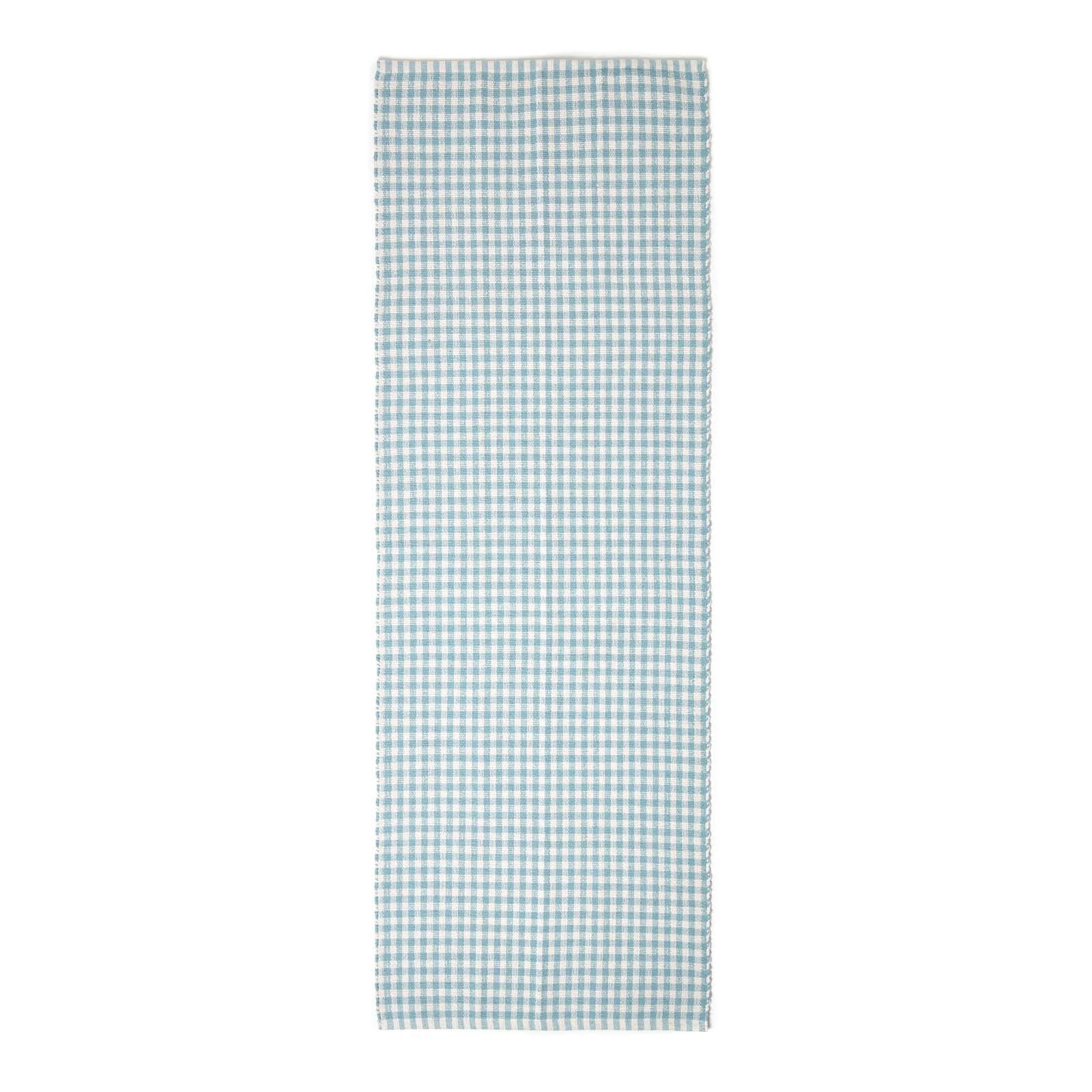 TEPPICHLÄUFER Vichy-Karo Baumwolle 66/200 cm - Blau, Textil (66/200cm) - Homescapes