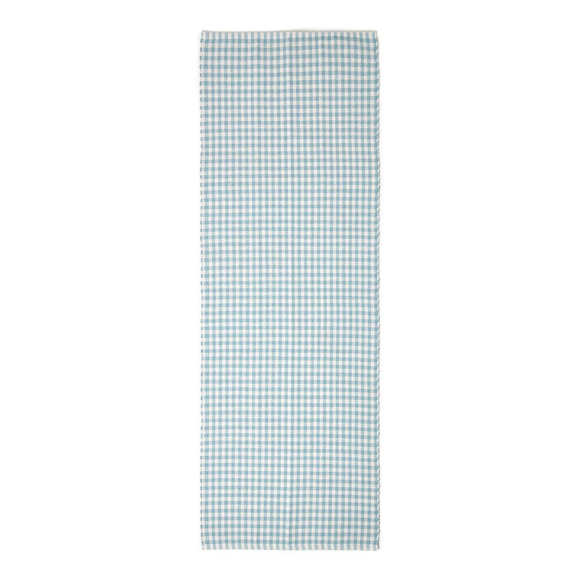 TEPPICHLÄUFER Vichy-Karo Baumwolle 66/200 cm - Blau, Textil (66/200cm) - Homescapes