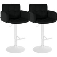 BARHOCKER 2 Samt Schwarz - Schwarz/Weiß, Textil/Metall (60/93/56cm) - CLP