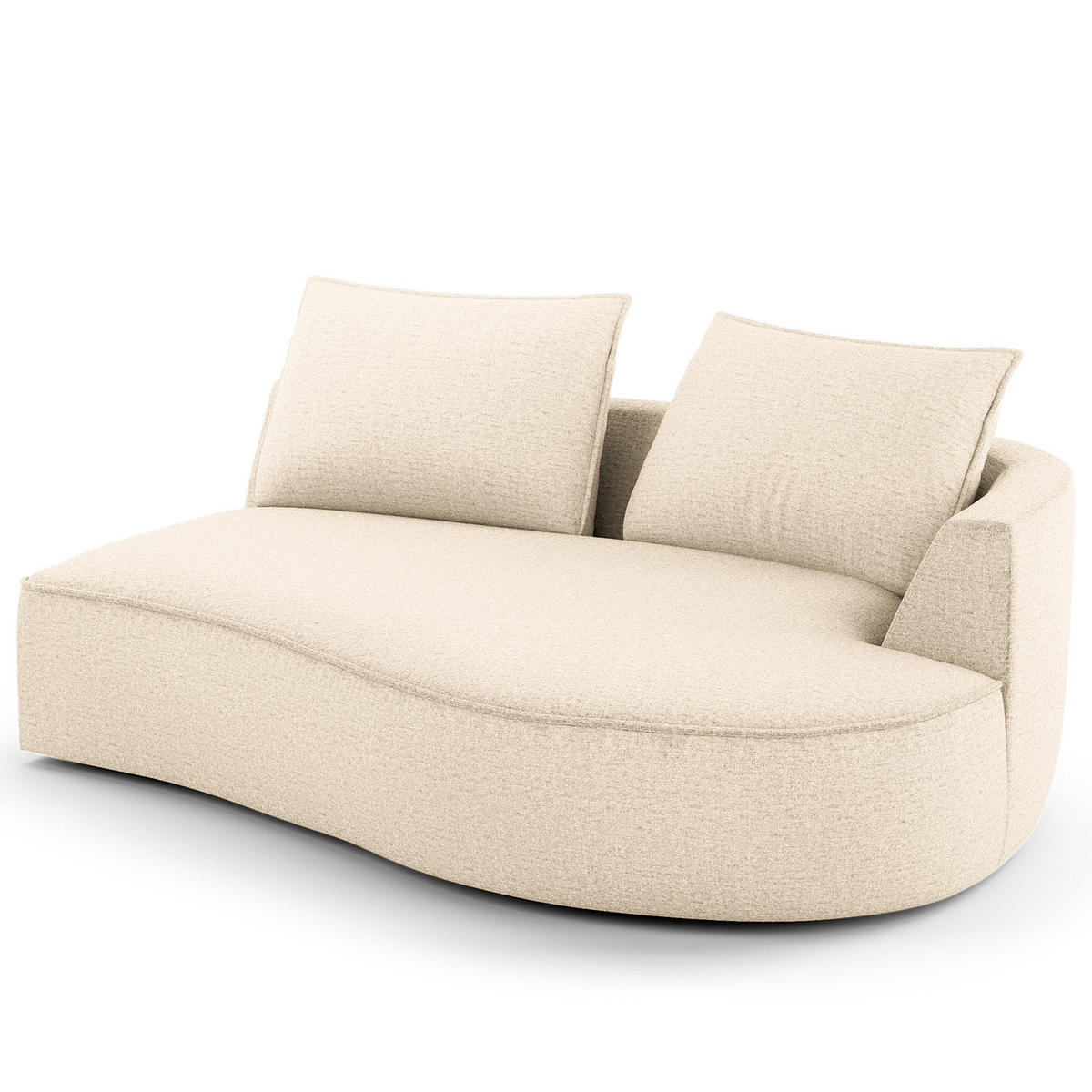 OTTOMANE - modular - Champagner/Schwarz, Kunststoff/Textil (196/82/146cm) - home24