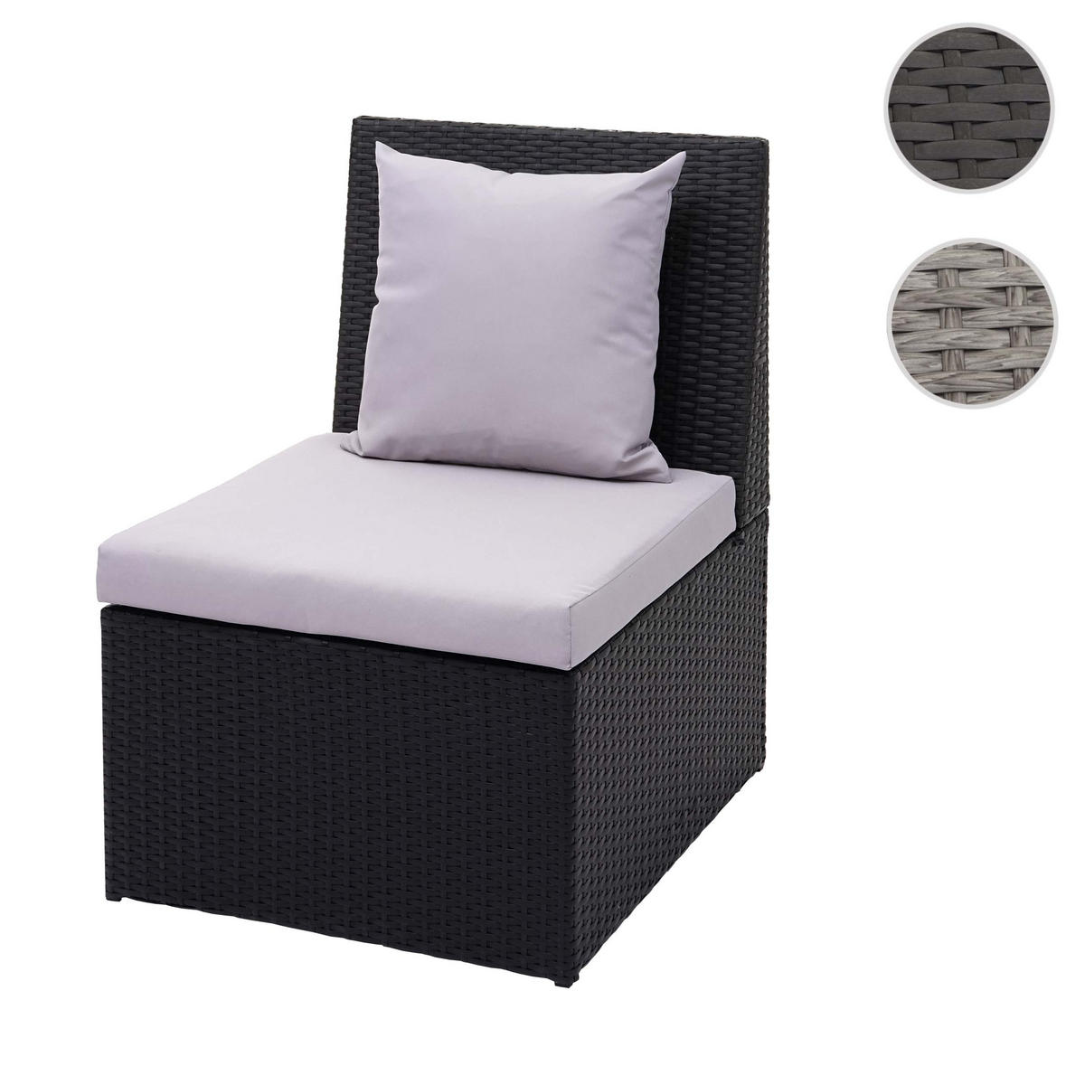 POLY-RATTAN SESSEL Schwarz - Schwarz, Kunststoff (60/85/70cm) - MCW