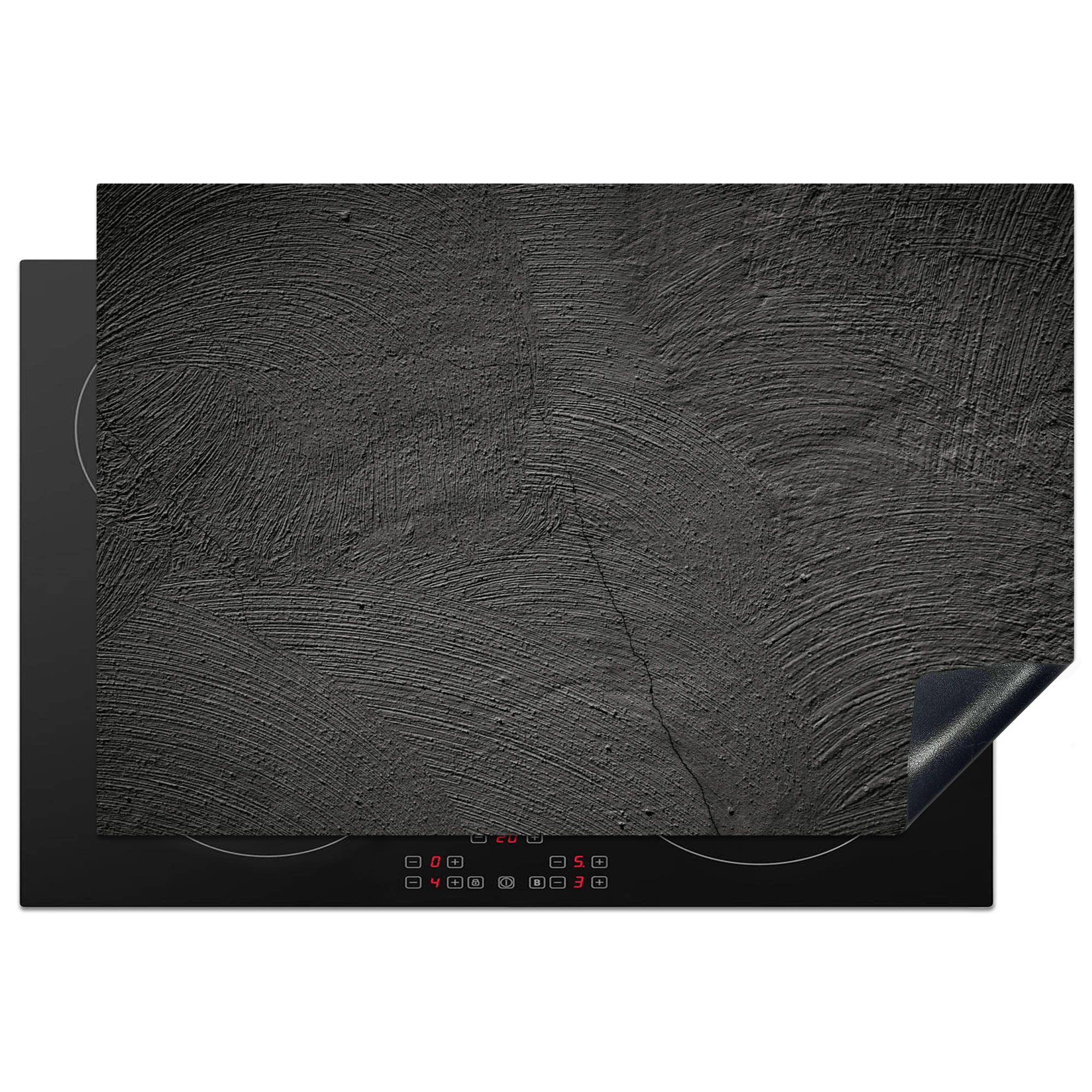 ZAŠČITA ZA INDUKCIJSKO PLOŠČO Beton 76x51.5 cm cm - antracit, umetna masa (76/51.5/0.2cm) - MuchoWow