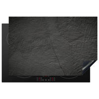 HERDABDECKPLATTE Beton - Schwarz - Industriell Ceranfeldabdeckung 78x52 cm - Anthrazit, Kunststoff (78/52/0.2cm) - MuchoWow