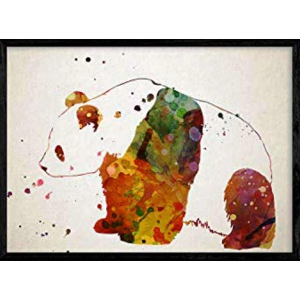 POSTER Specht Aquarell-Stil A4 Schwarzer Rahmen - Schwarz, Papier (29.7/5/21cm) - Nacnic