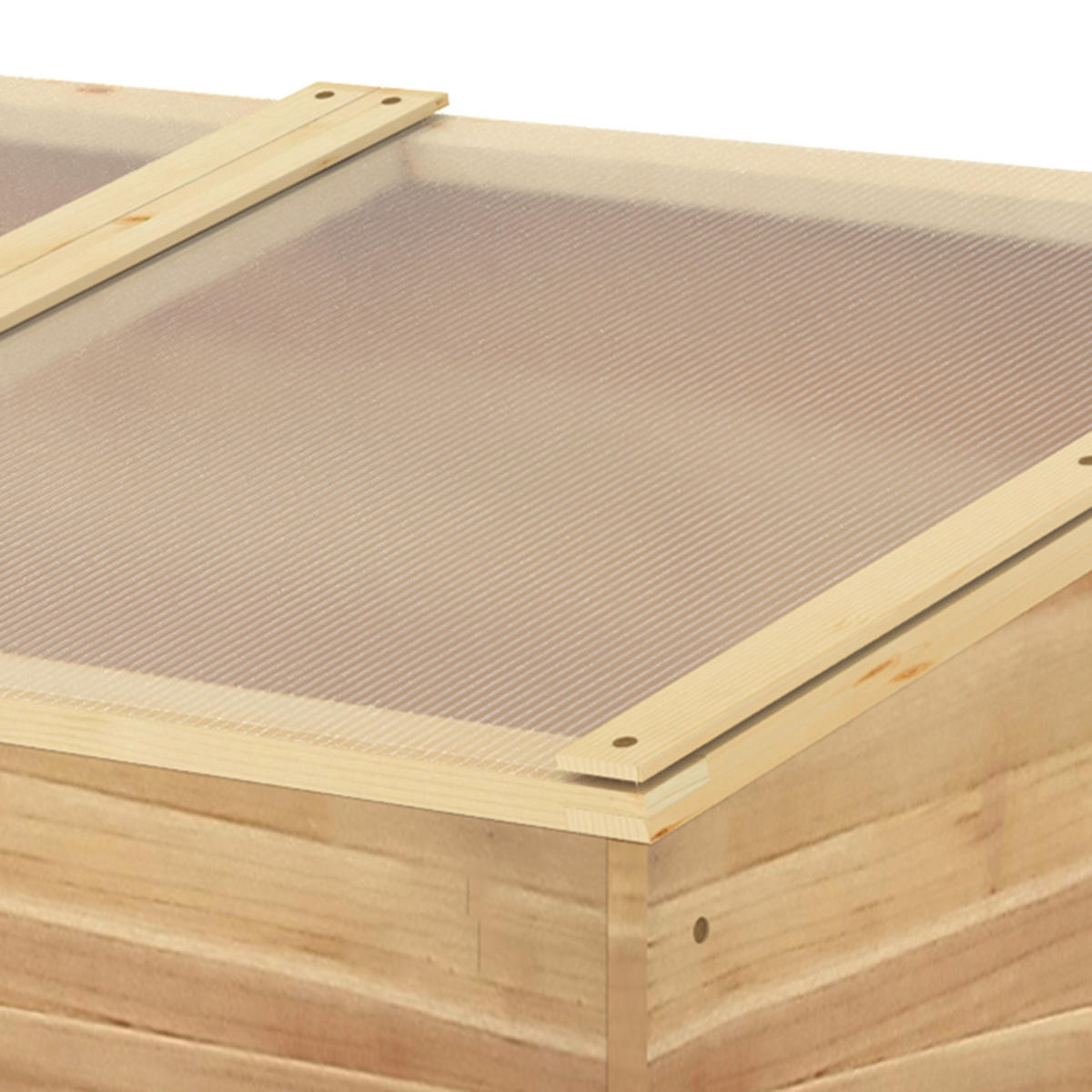 MINI-GEWÄCHSHAUS, Setzlinge, 100x50x36cm, Satteldach, Polycarbonat, Tannenholz - Multicolor, Kunststoff (100/36/50cm) - FORIOUS