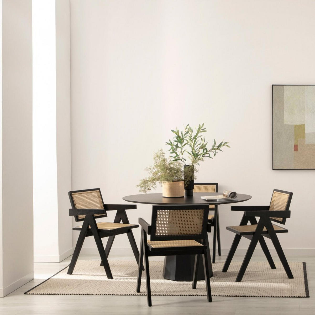 ESSZIMMERSTUHL Nelha Schwarz 51 cm x 80 cm - Schwarz, Holz (51/80/54cm)