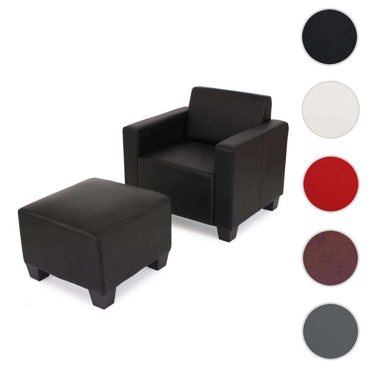 SESSEL MIT OTTOMANE Schwarz - Schwarz, Textil (82/76/72cm) - MCW