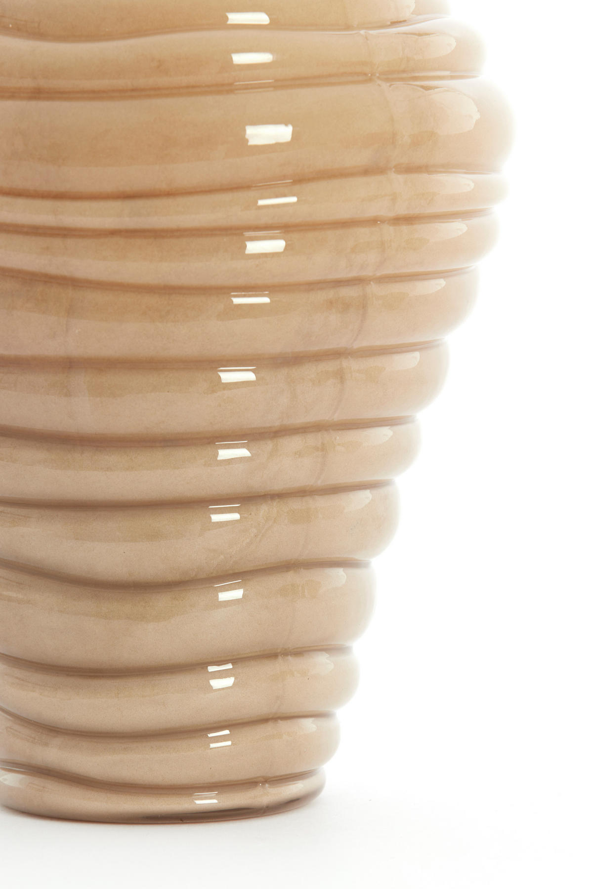 VAZE Fenlor Braun 18/18/25 cm - Braun, Glas (25cm) - Light & Living