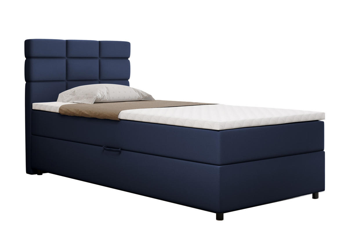 BOXBETT Reve 100 x 200 cm mit Bettkasten und Lattenrost ohne matratze - dunkelblau - Dunkelblau, Holz (100/200cm) - Homesy