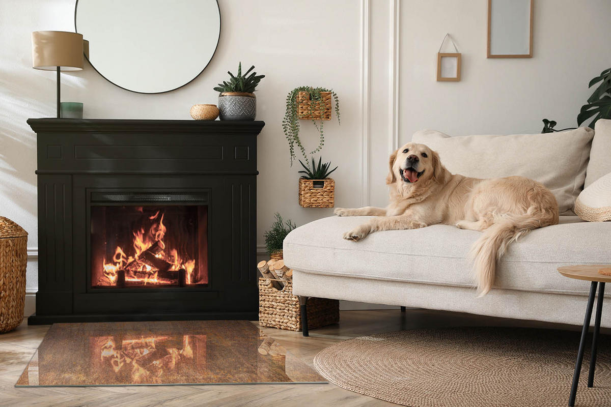 GLASPLATTE für Kamin 100x70 cm - Braun, Glas (100/70/0.4cm) - TULUP