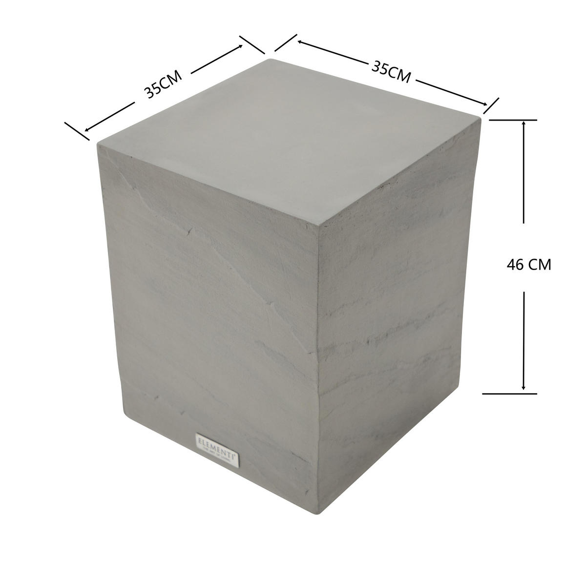 BEISTELLTISCH COLORADO aus GF-Beton, Wetterbeständig, 35x35x46 cm - Grau, Naturmaterialien (35/35/46cm) - Elementi