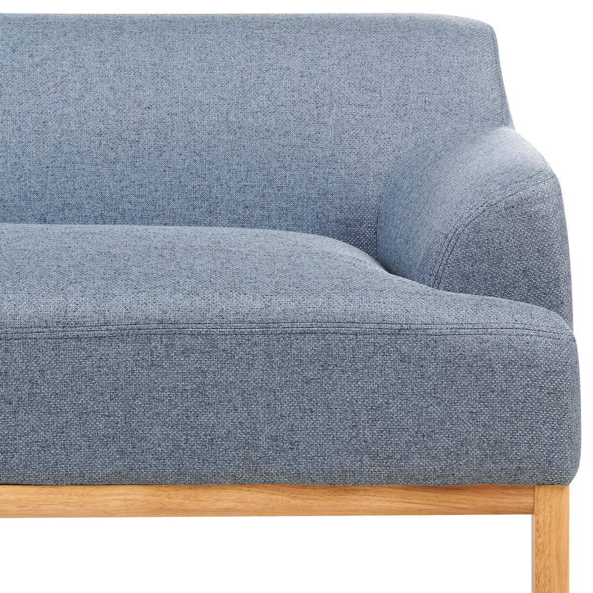 ECKSOFA 3-Sitzer Stoff Blau rechtsseitig Sosjo - Blau, Textil (251/132cm) - Beliani
