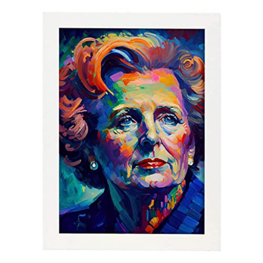 POSTER Margaret Thatcher In Voller Farbe Fotostil. A3 Weißer Rahmen - Weiß, Papier (29.7/5/42cm) - Nacnic