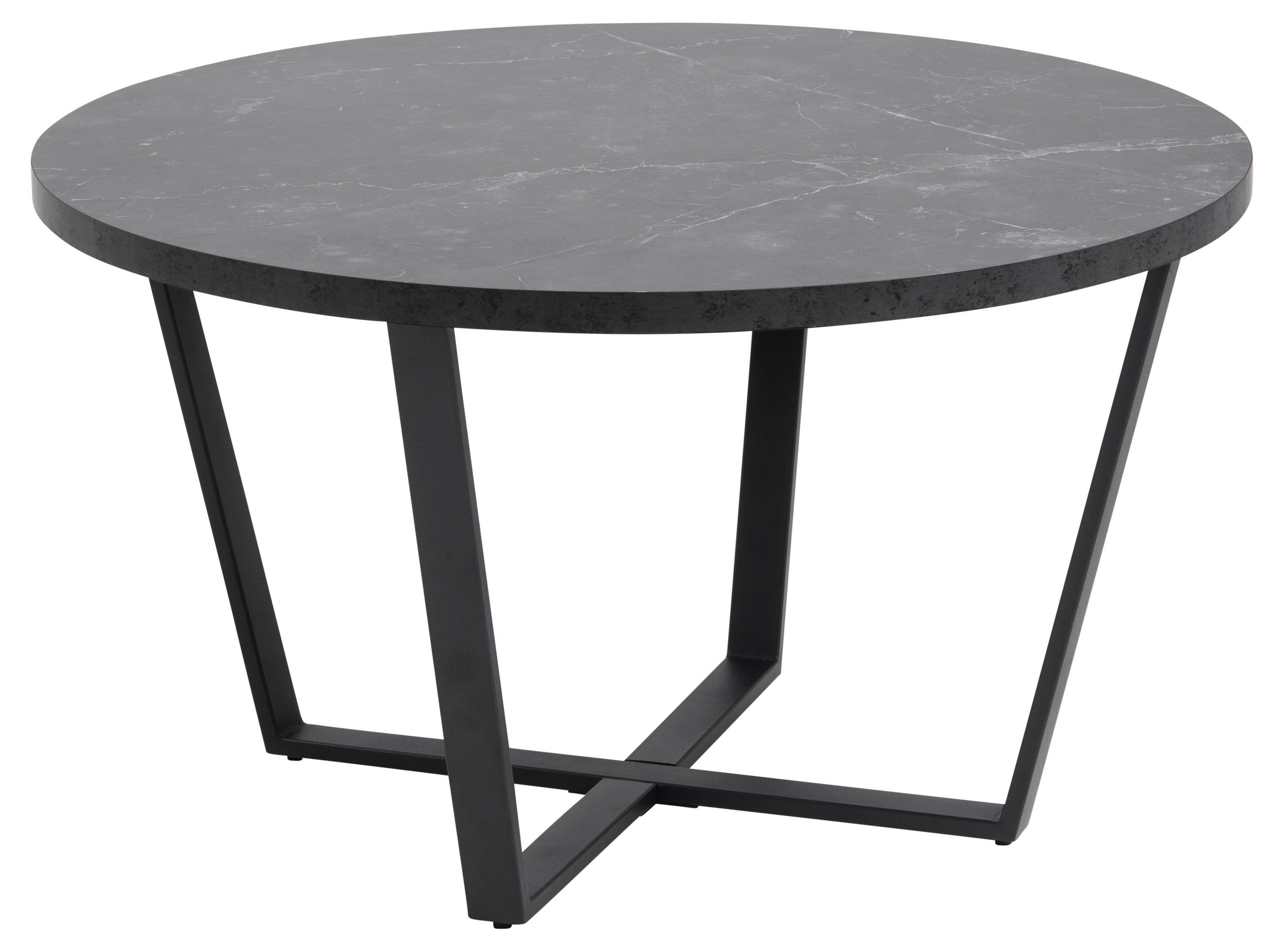 COUCHTISCH Marmordruck schwarz - Schwarz, Holzwerkstoff (77/77/44cm) - ebuy24