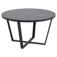 COUCHTISCH Marmordruck schwarz - Schwarz, Holzwerkstoff (77/77/44cm) - ebuy24