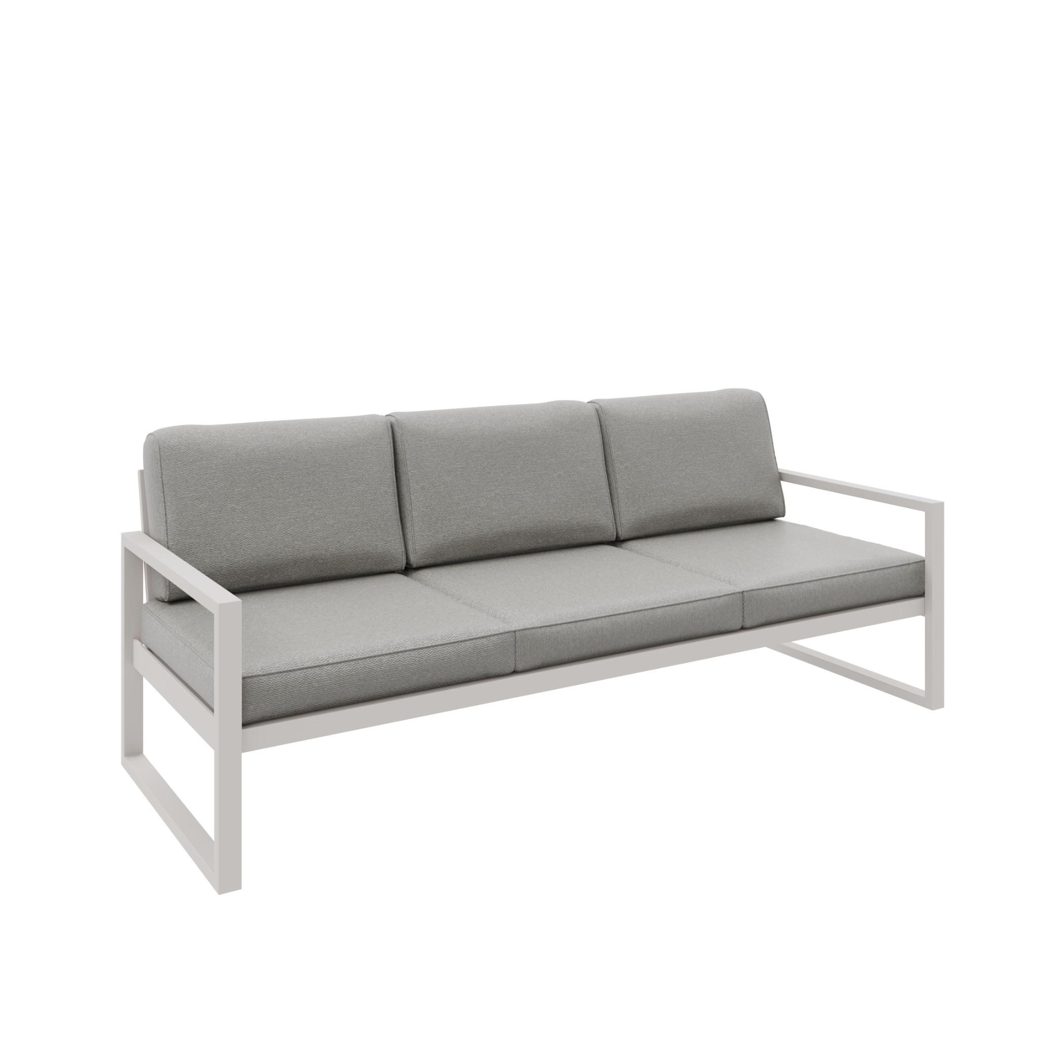 GARTENSOFA 3 Sitzer Madera 216x80cm, kaschmir, beige - Kaschmir/Beige, Kunststoff/Metall (216/86/80cm) - Margaret Hadas24