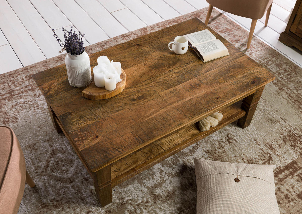 COUCHTISCH Mango 120x75x45 dunkelbraun geölt RODEZ #123 - Dunkelbraun, Holz (120/75/45cm) - Massivmoebel24