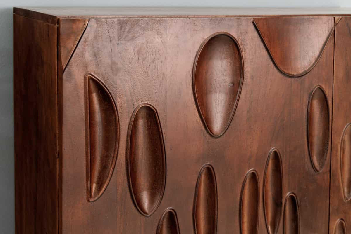 HIGHBOARD DUNE Akazie Braun 120cm - Schwarz/Braun, Holz/Metall (100/120/38cm) - riess-ambiente