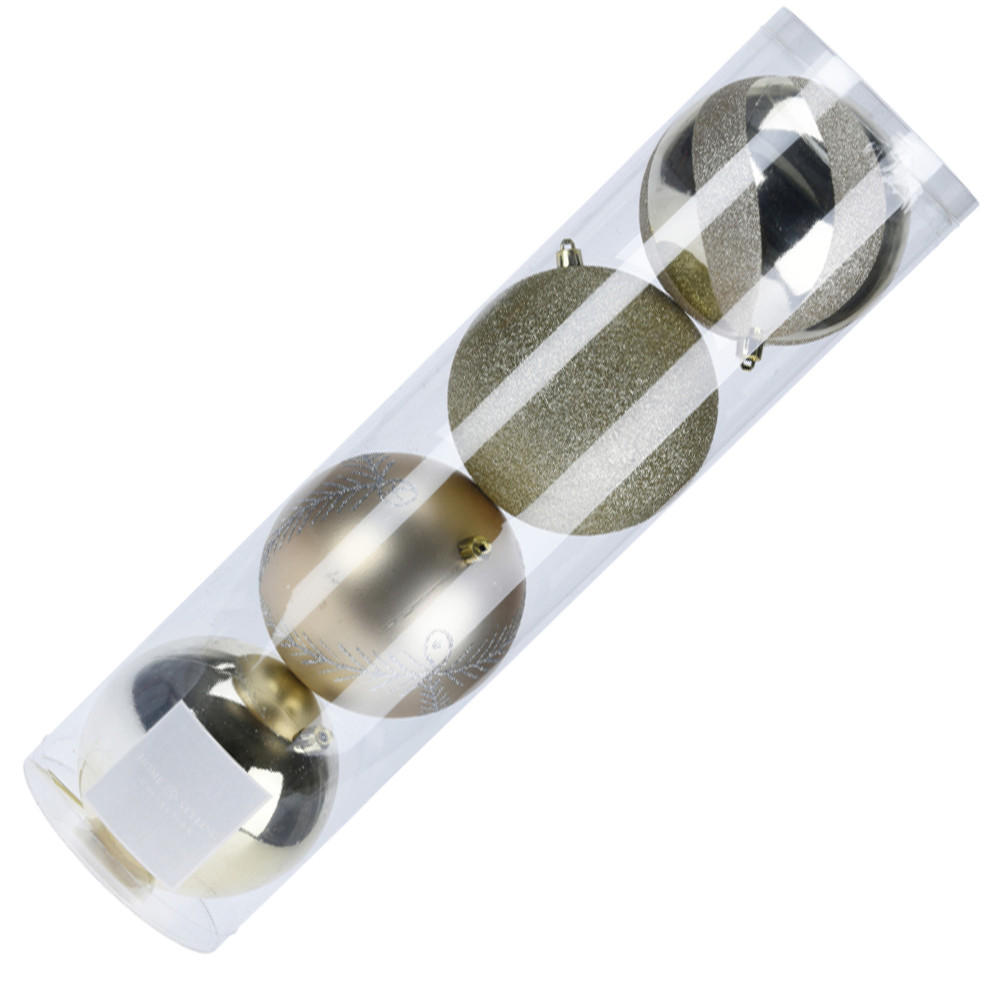 CHRISTBAUMKUGEL Santa Lila Gold 12/12/12 cm Kunstoff - Goldfarben, Kunststoff (12/12/12cm) - Mondex