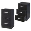 NACHTTISCH-SET 2 TLG. Aurdal - Schwarz Hochglanz, Holzwerkstoff (37/66/34.5cm) - [en.casa]