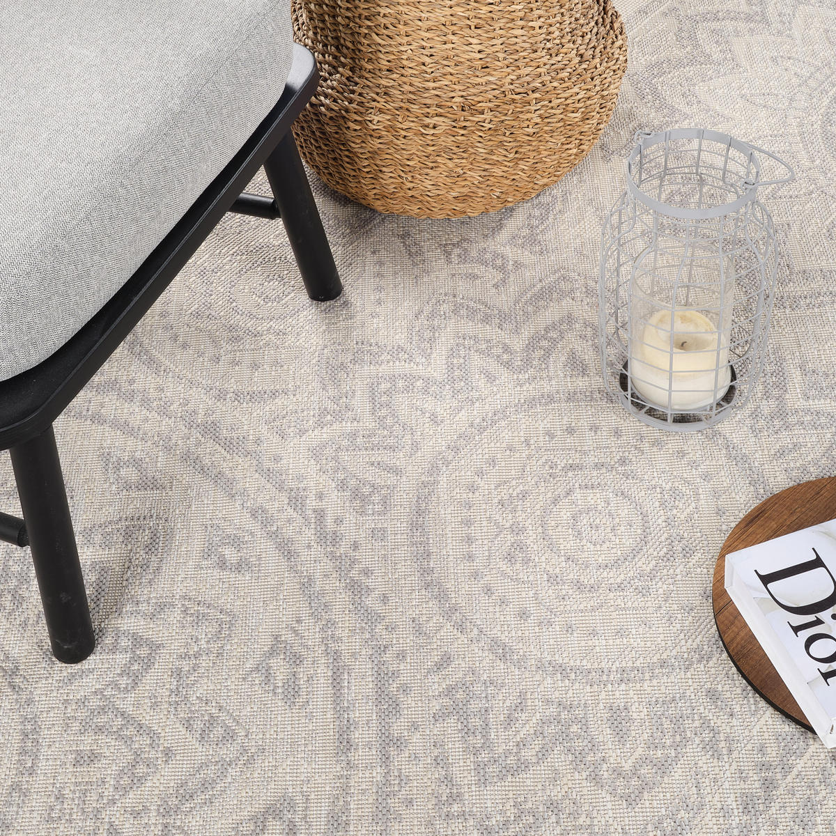 OUTDOORTEPPICH 160/213 cm Hellgrau - Hellgrau, Kunststoff/Textil (160/213cm) - LIVABLISS