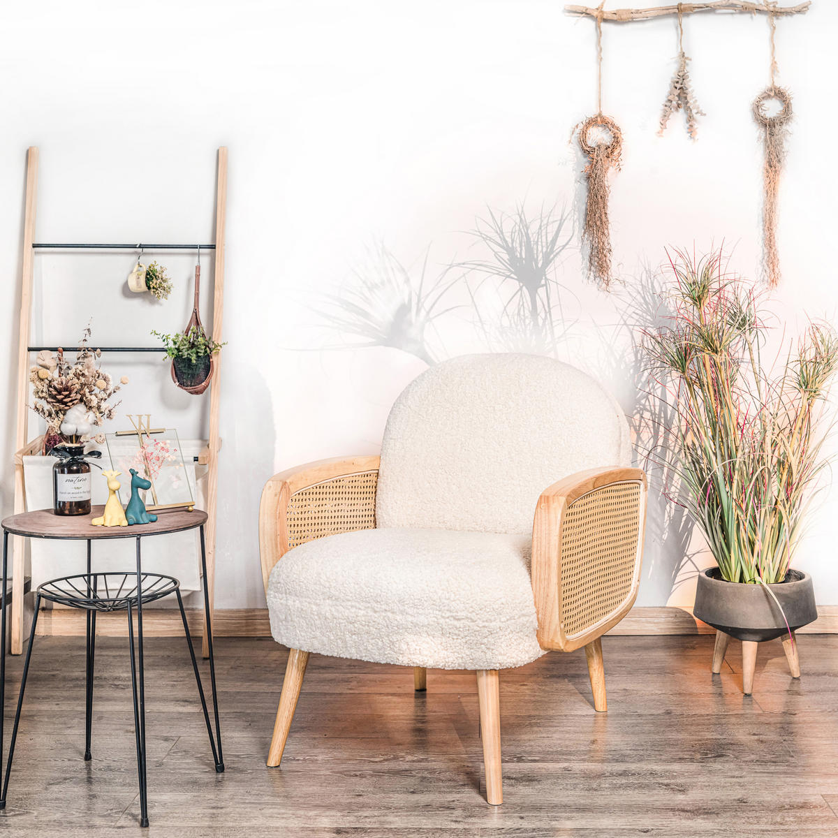 SESSEL Holz Weiß - Weiß, Holz (60/76/64cm) - Nordlys