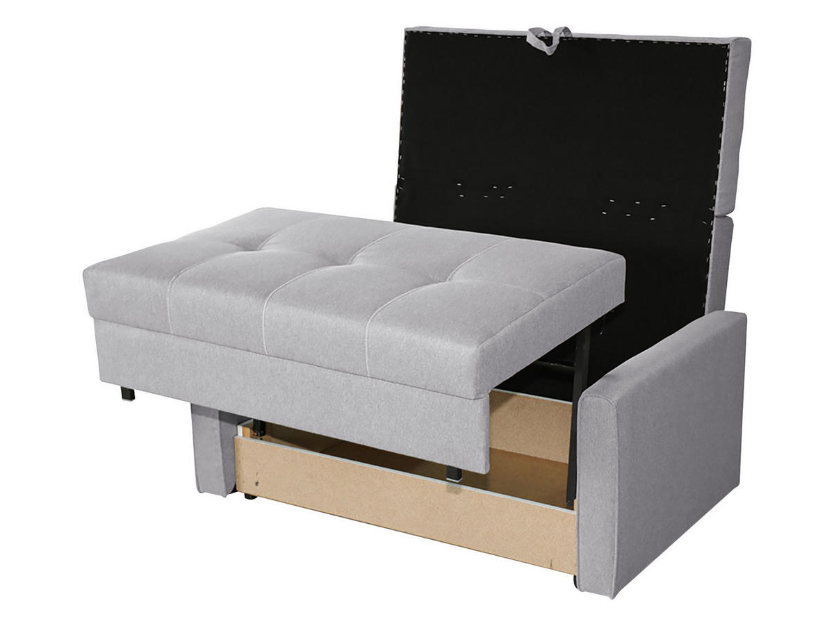 SCHLAFSOFA Viva Lux II - Grau, Holz/Textil (133/85/98cm) - MIRJAN24
