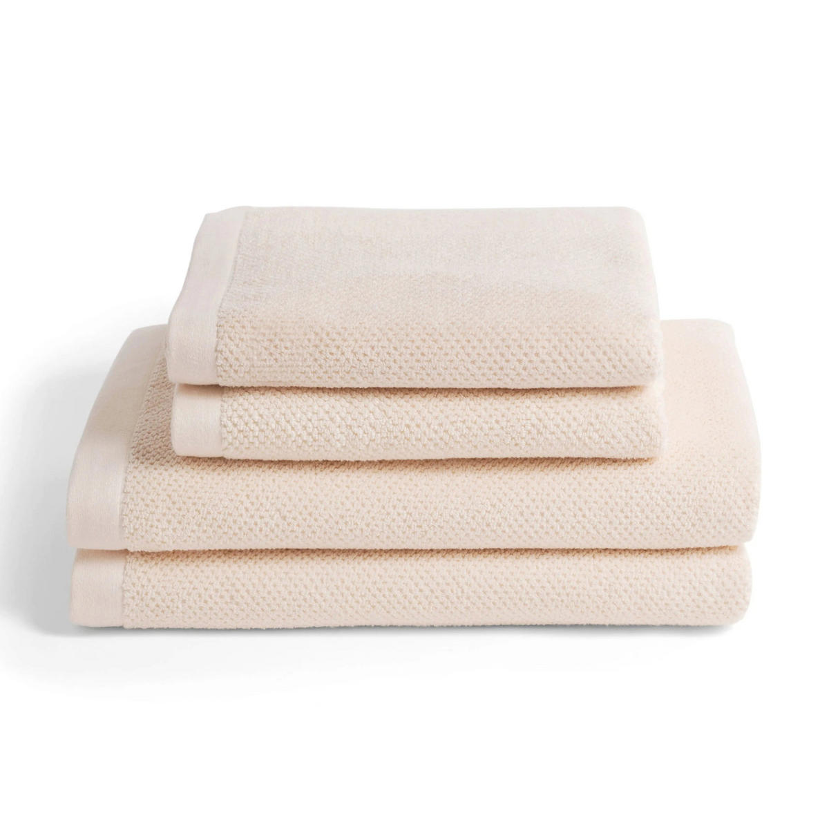 4ER Set Spa Creme 2x Duschtuch + 2x Handtuch - Creme, Textil (50/100cm) - Herzbach Home
