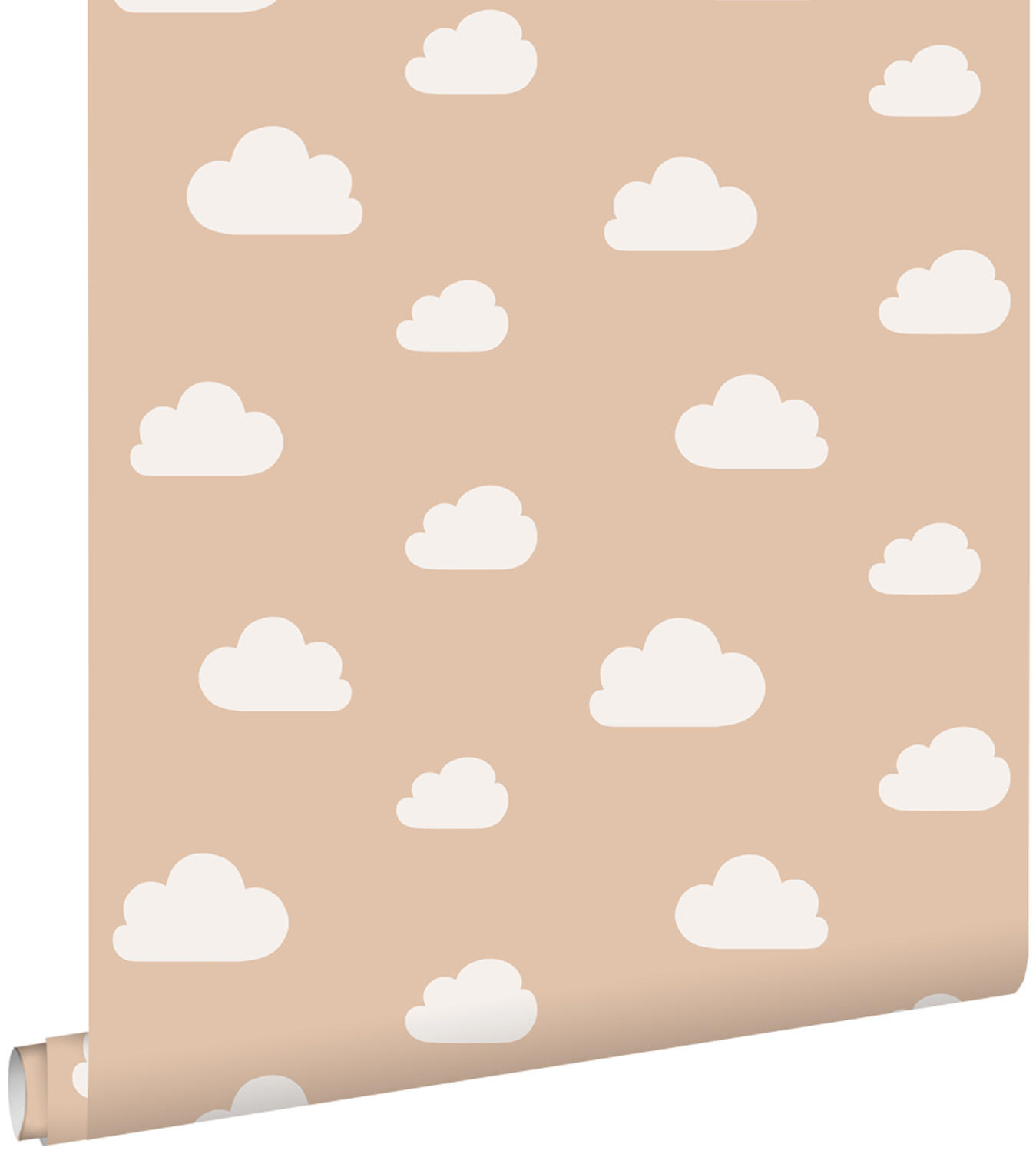 TAPETE kleine Wolken 53 cm x 10.05 m - Terracotta, Papier (53/0.1cm) - ESTAhome