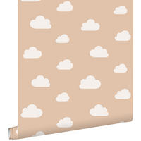 TAPETE kleine Wolken 53 cm x 10.05 m - Terracotta, Papier (53/0.1cm) - ESTAhome