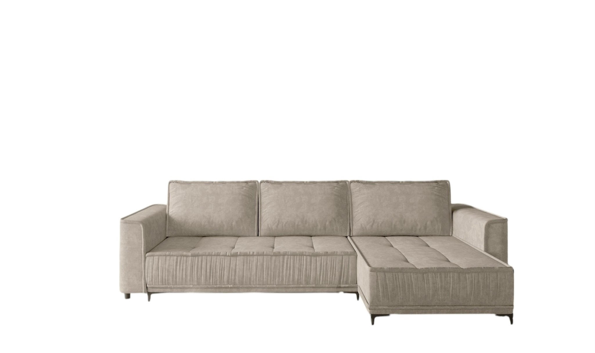 ECKSOFA Juna Mit Schlaffunktion - Beige, Holzwerkstoff/Textil (240/140cm) - Fun Möbel