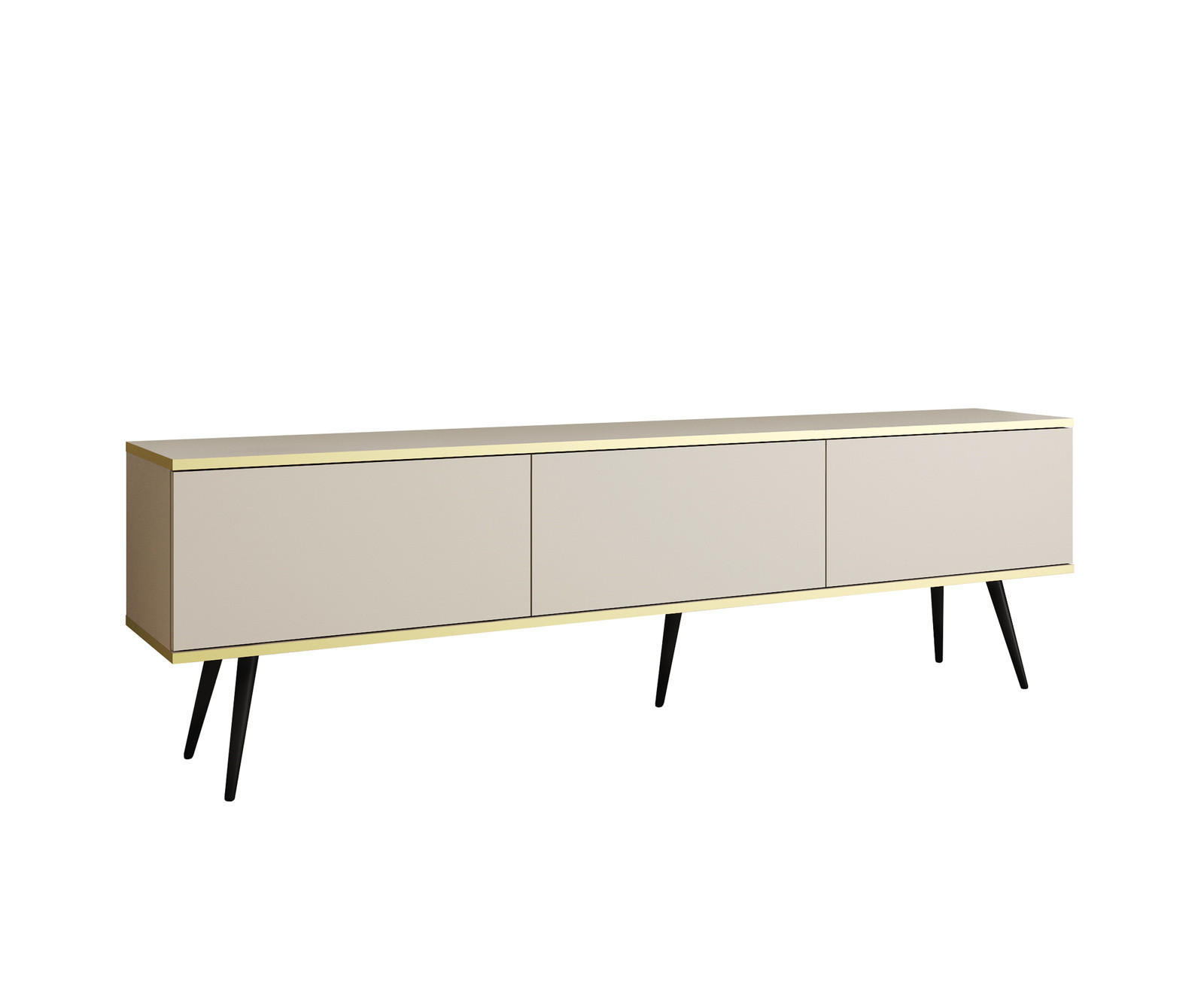 Ravio Tv-Lowboard Beige, Schwarz 175x53x32 cm