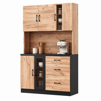 KÜCHENHOCHSCHRANK mit LED und Steckdose 105 x 40 x 180 cm MDF Neutral - Braun, Holzwerkstoff (40/180/105cm) - Meubliv