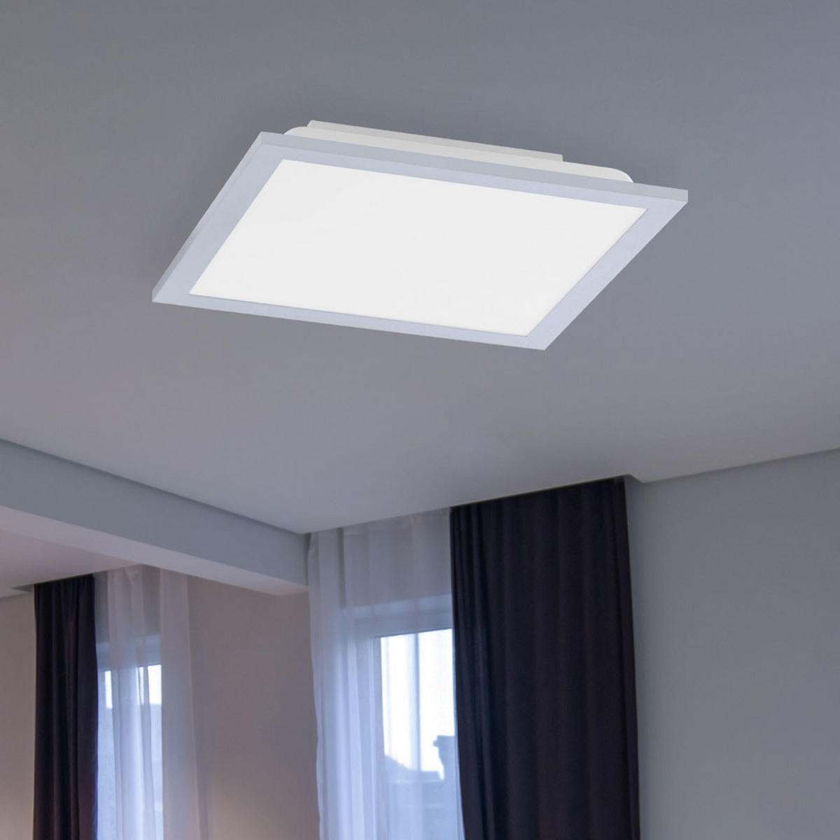 LED AUFBAU PANEL FLAT Weiß Metall Kunststoff - Weiß, Metall (29.5/29.5/6cm)