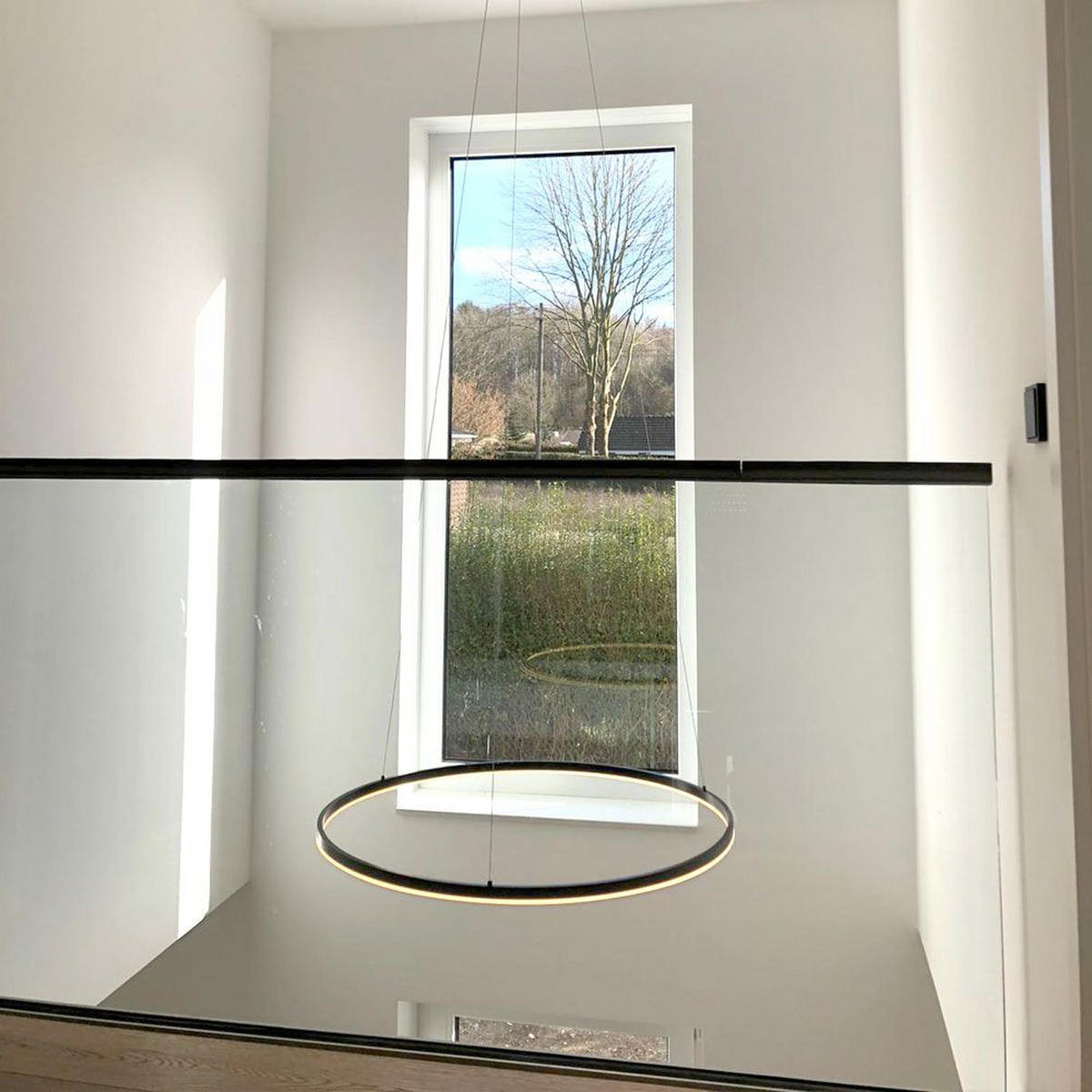 LED-HÄNGELAMPE Ring Schwarz Ø 120cm - Schwarz, Metall (120/1.3/3.3cm) - s.luce