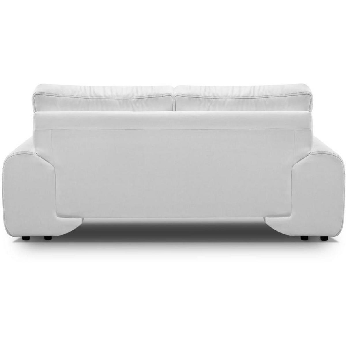 SOFA 2-SITZER Omega weiß - Chromfarben/Weiß, Leder/Metall (185/88/98cm) - Beautysofa