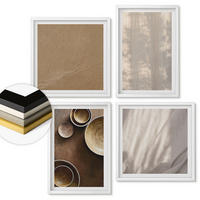 WANDBILDER 4er-Set - 50x50 cm & 40x60 cm Weißer Rahmen - Strukturen, Texturen, Minimalismus - Weiß, Kunststoff (50/50cm) - ArtPrintCave