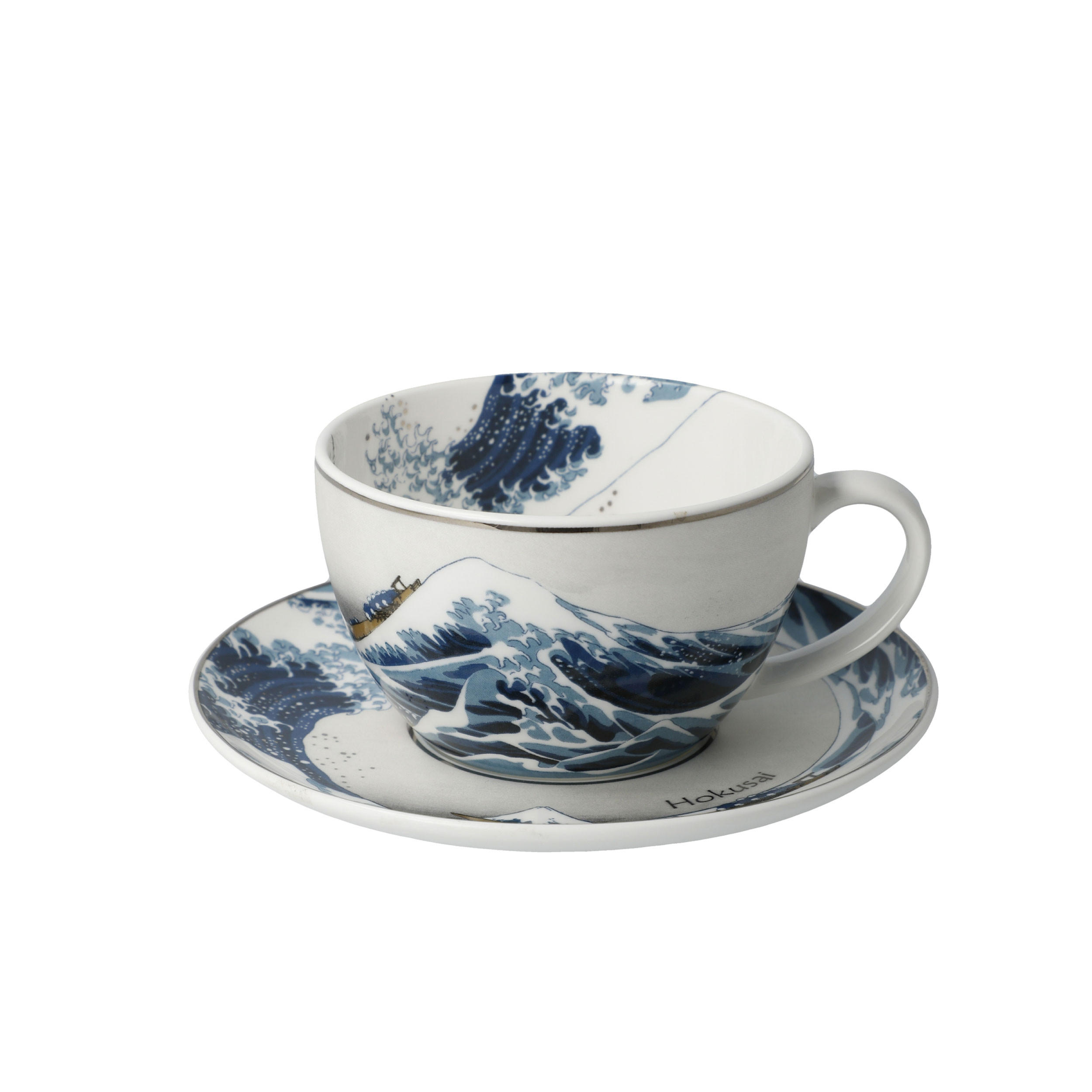 TEETASSE Katsushika Hokusai - Die Welle, Fine Bone China, Bunt, 250 ml - Multicolor, Keramik (0.25L) - Goebel