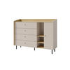 KINDERKOMMODE ALBI 07 155/42/115 in Sandbeige / Geölte Eiche - Eichefarben/Beige, Holzwerkstoff (155/115/42cm) - Deine Möbel 24