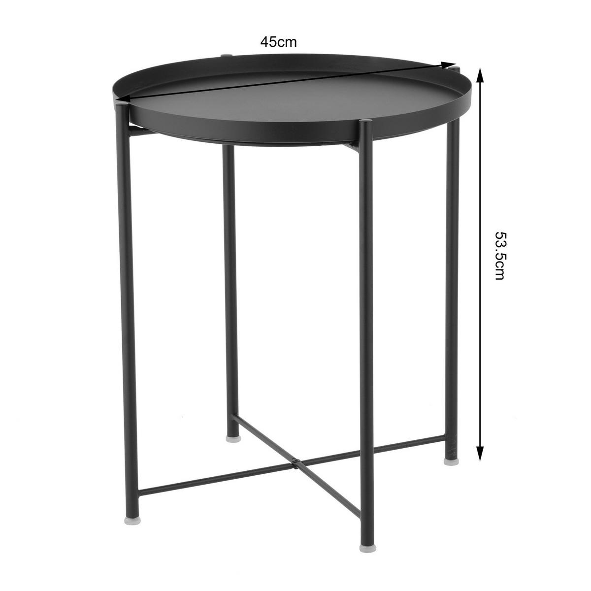 BEISTELLTISCH - Metall - Schwarz, Kunststoff/Metall (45/45/53cm) - home24
