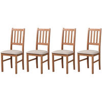 STUHL Bos 4 (4er Set) - Hellbraun/Beige, Holz (43/94/40cm) - Leaf Design