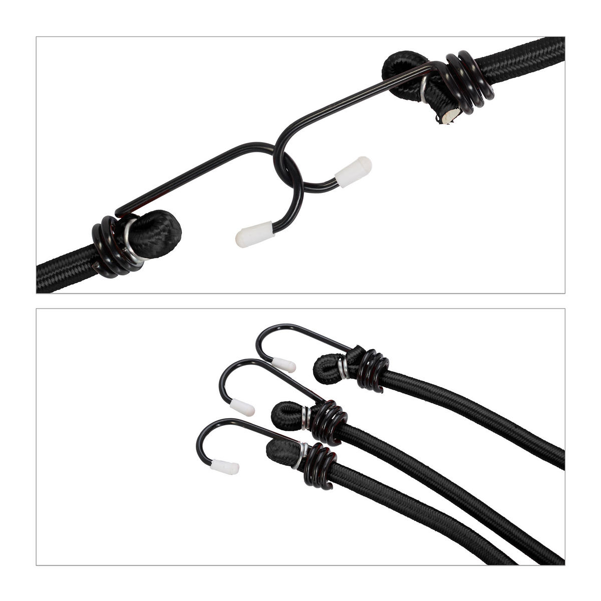 24XGUMIČKY - čierna, kov/plast (1.5/2.5/93cm) - Relaxdays