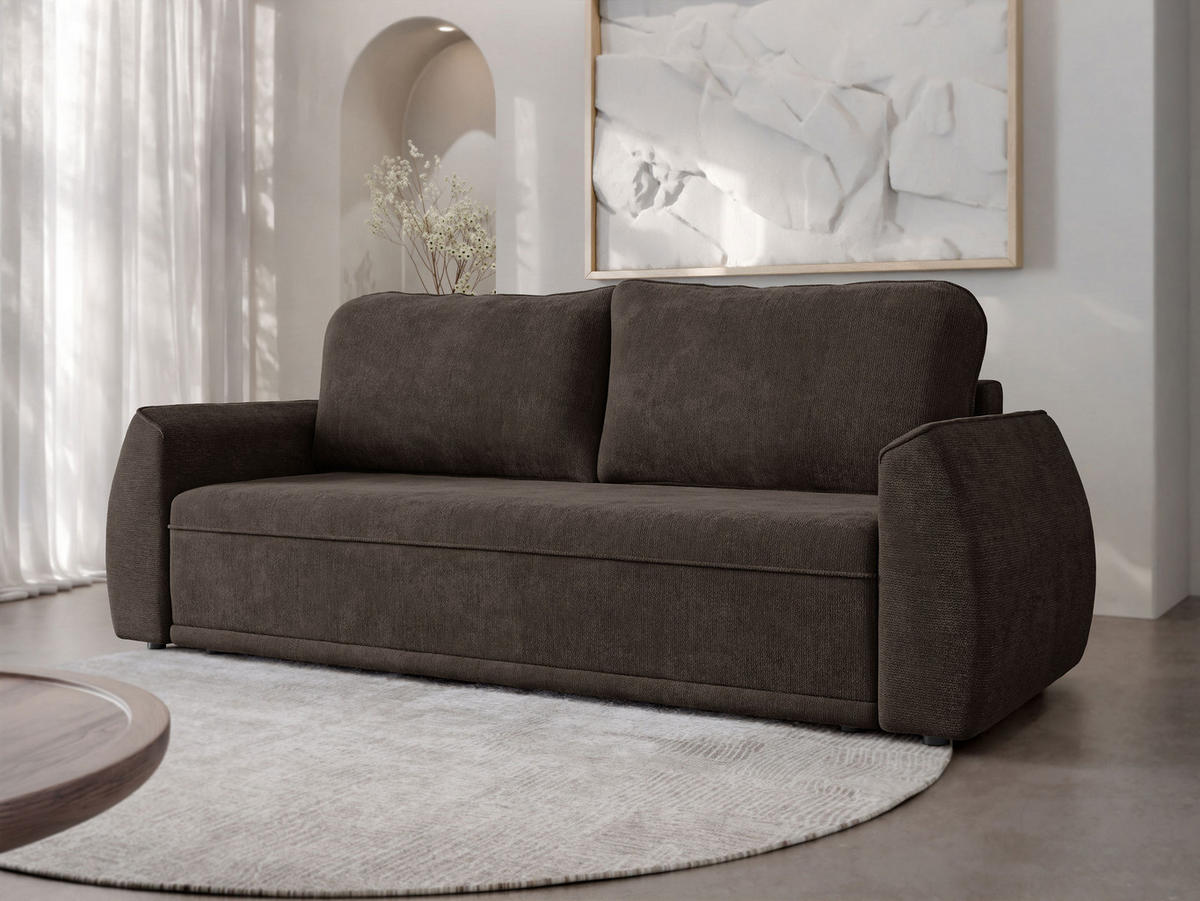 CANAPEA EXTENSIBILA Floxi - maro închis/negru, material plastic/material textil (244/96/96cm) - MIRJAN24