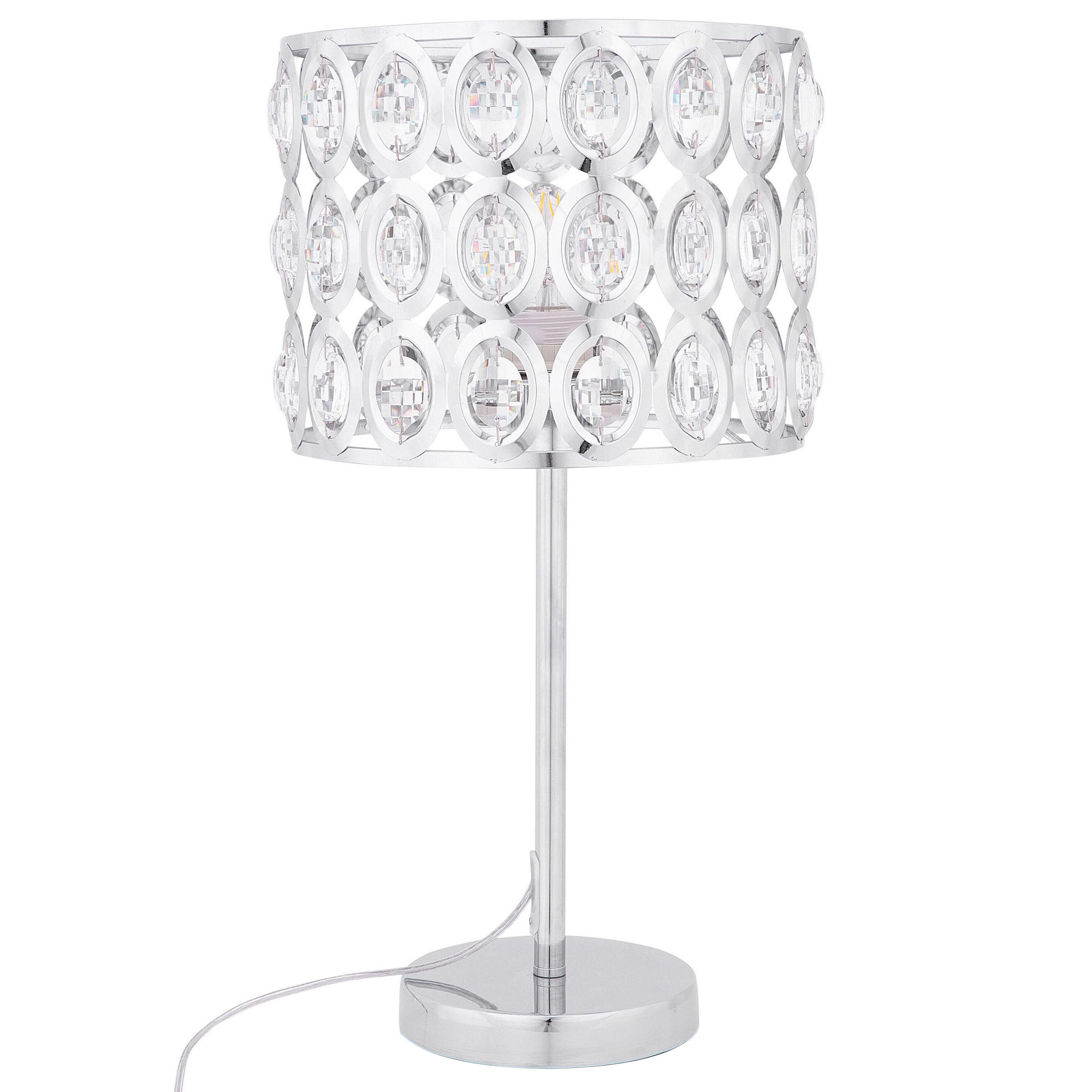 TISCHLAMPE Tenna 25/25/53 cm - Silberfarben, Metall (25/25/53cm) - Beliani