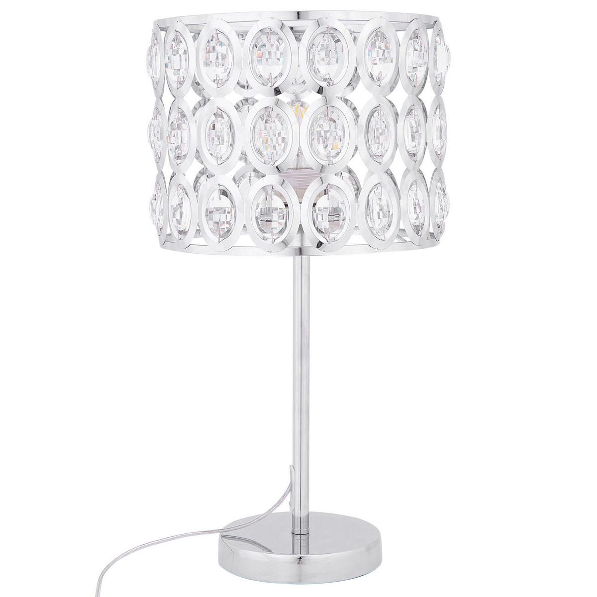 TISCHLAMPE Tenna 25/25/53 cm - Silberfarben, Metall (25/25/53cm) - Beliani