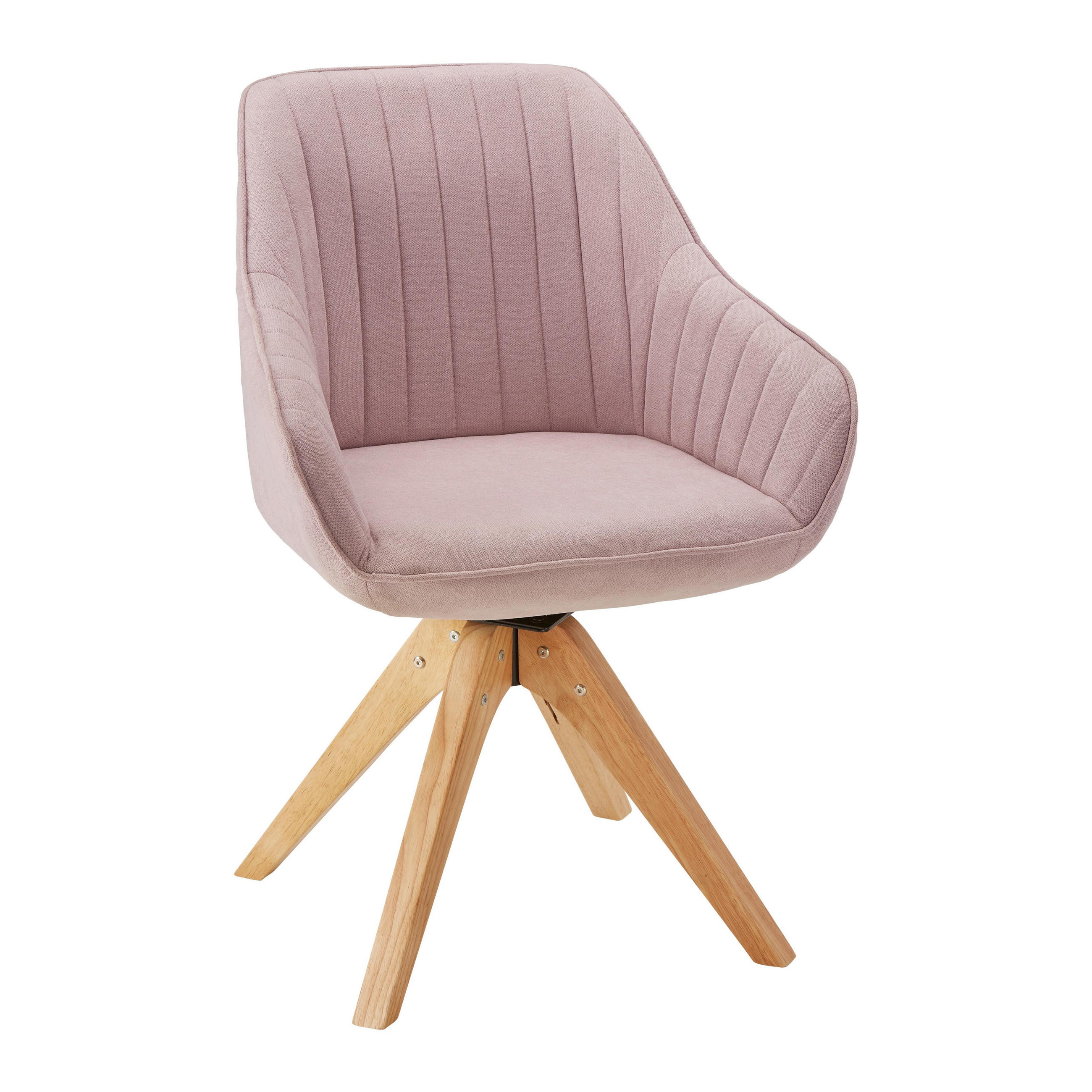 ARMLEHNSTUHL Leonie Rosa Webstoff Drehbar Gepolstert - Rosa, Holz (60/84/61cm) - Bessagi Home