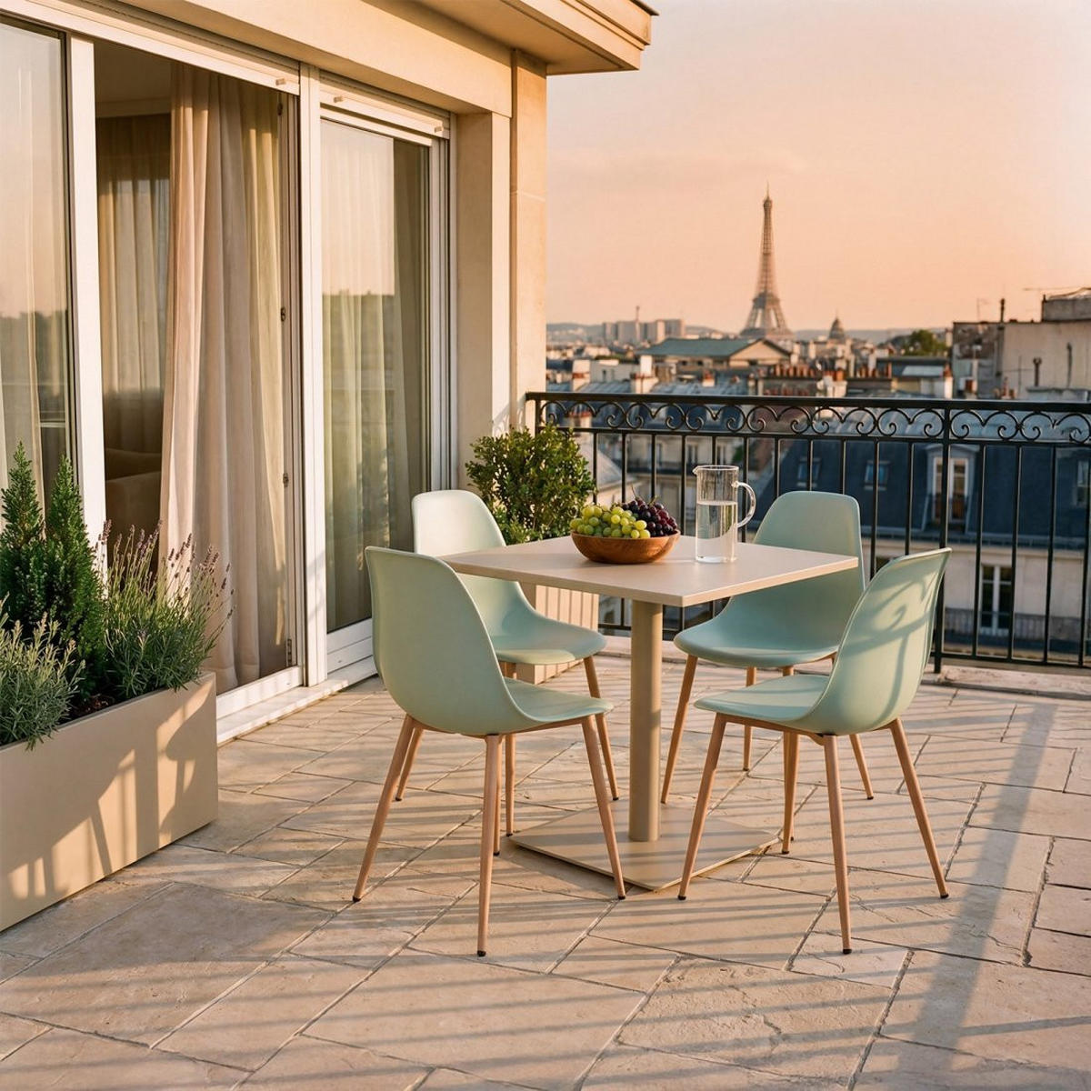 GARTENSTUHL Nina Grün 45 cm x 80 cm 6er-Set - Grün, Kunststoff (45/80/53cm) - Klast Home