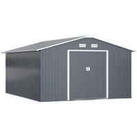 GERÄTEHAUS Geräteschuppen Gartenschrank Geräteschrank Metall Kohlegrau - Grau, Metall (340/200/386cm) - Outsunny