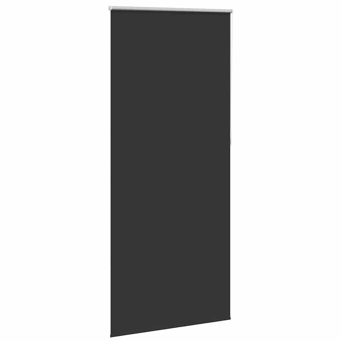 VERDUNKELUNGSROLLO 124,4/230 cm Stoffbreite 120 cm aus Polyester Schwarz - Schwarz, Textil (120/1/230cm) - vidaXL